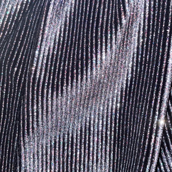 Luxxel Sparkling Glitter Black Strapless Boutique Romper! - Picture 6 of 10